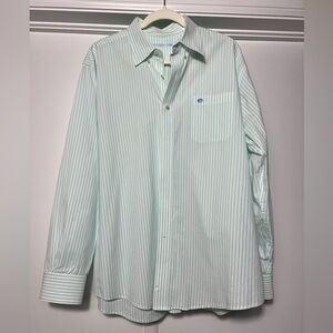 Southern Tide Mint Green & White Striped Dress Shirt